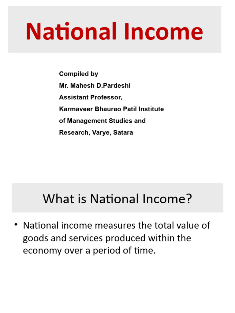National Income Measurement Methods | PDF | Gross Domestic Product ...