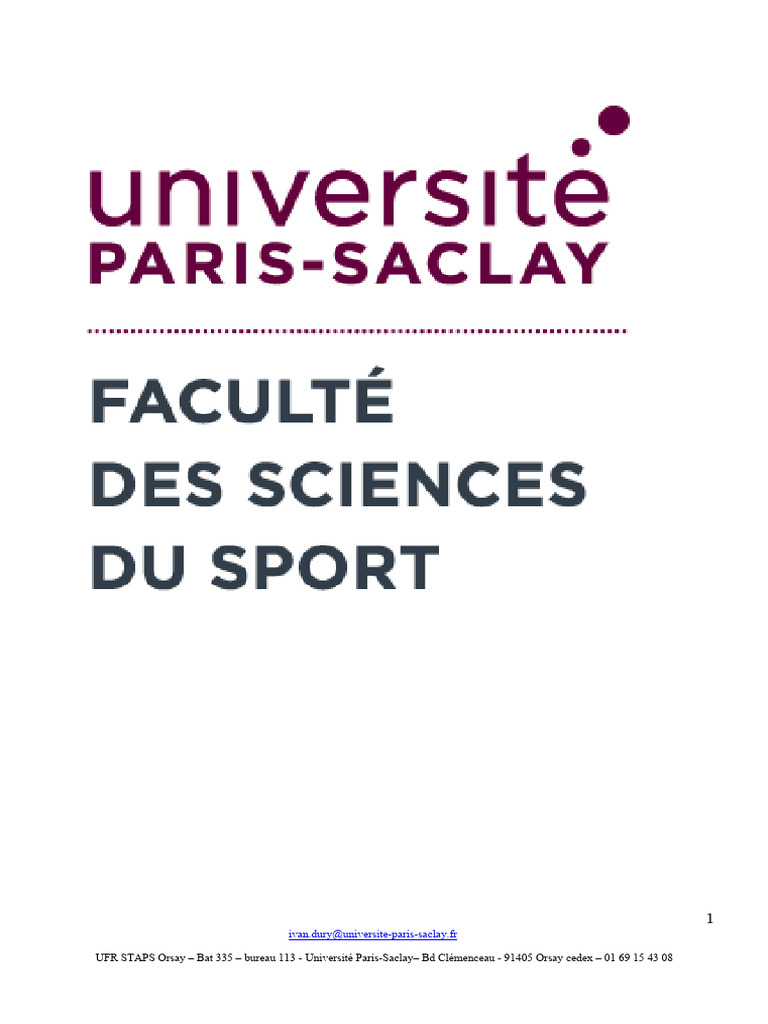 Stage Rugby UFR STAPS Orsay : Guide et Rapports | PDF | Technologie et ...