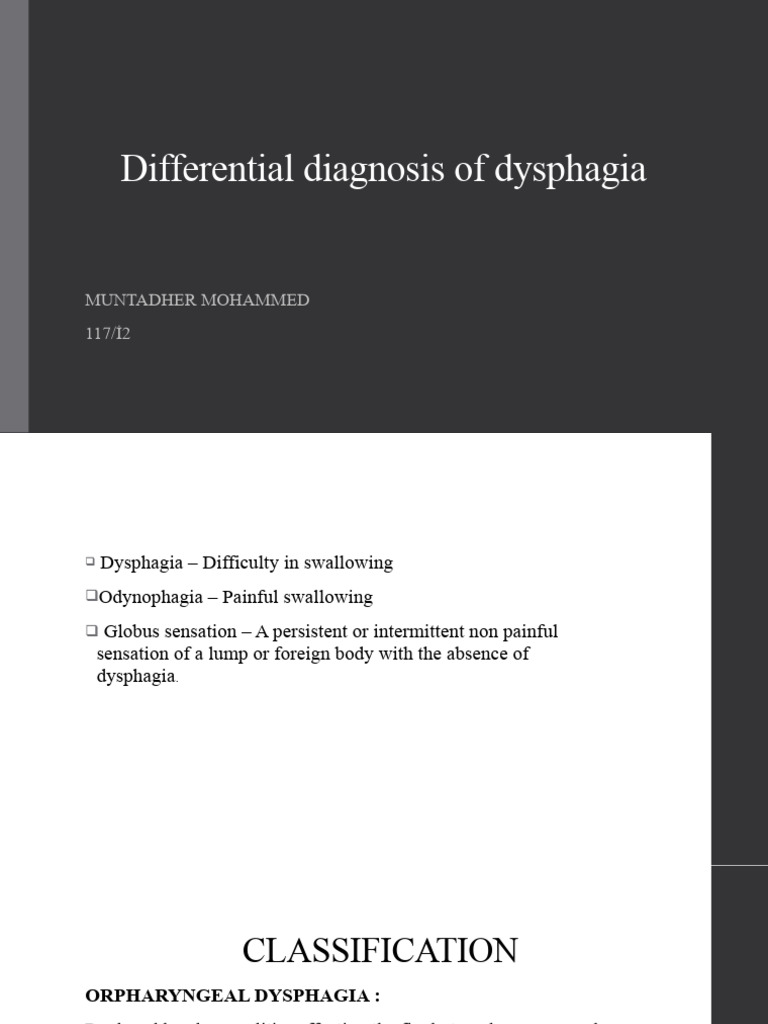 Differential Diagnosis of Dysphagia Download Free PDF Esophagus