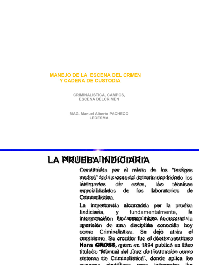 Manejo de la Escena del Crimen | PDF | Ciencia forense | Criminología