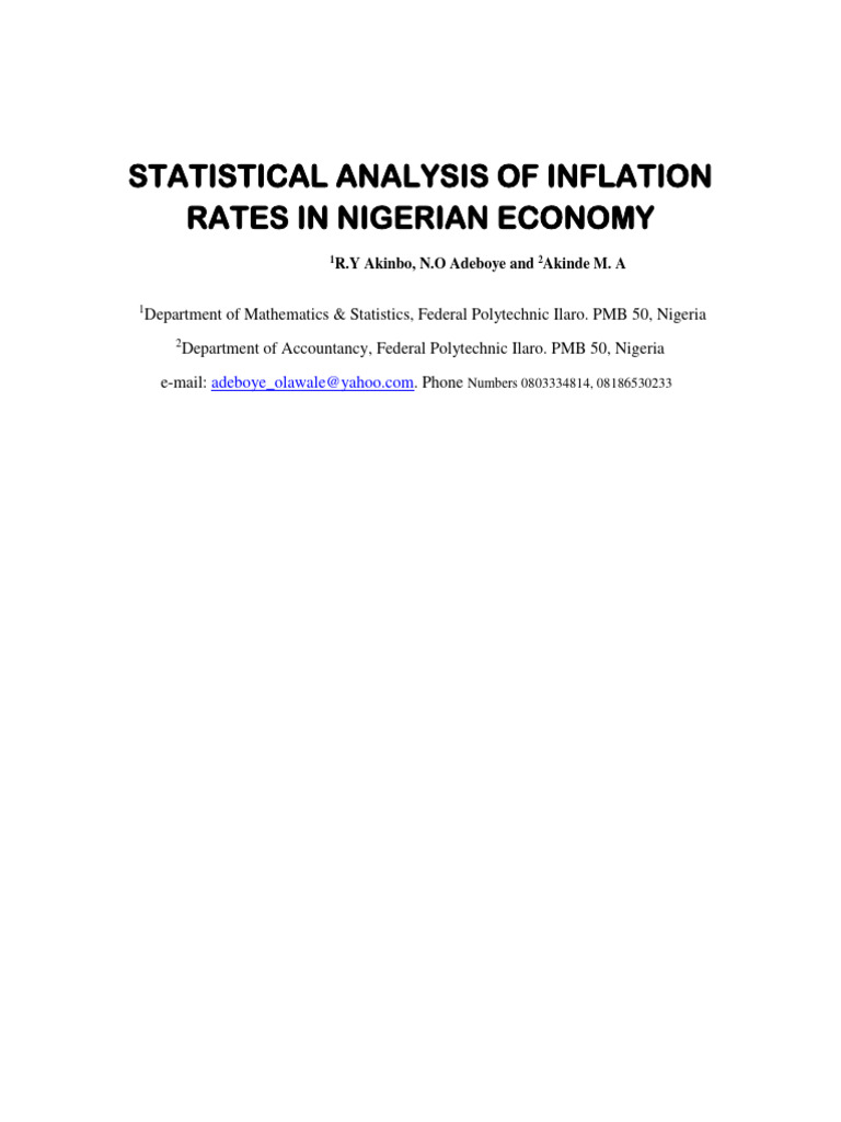 Journal Paper On Inflation | PDF | Inflation | Forecasting
