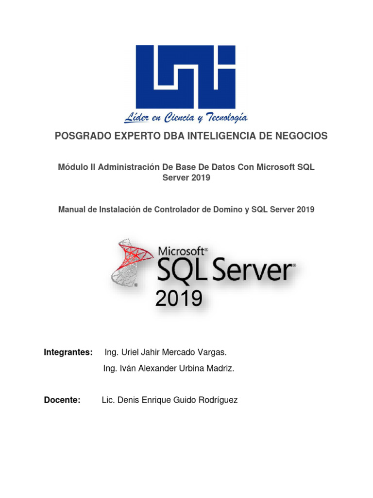 Manual de SQL Server 2019 para DBA | PDF | Servidor SQL de Microsoft ...