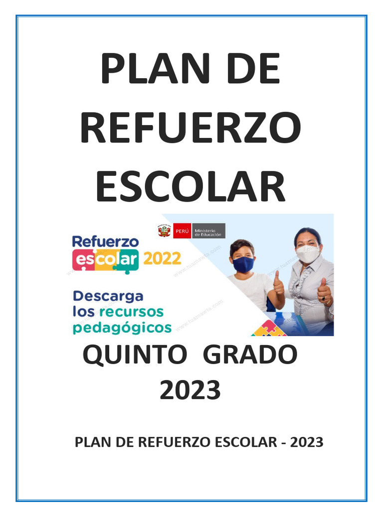 Plan de Refuerzo Escolar 2025 Primaria | PDF | Evaluación | Enseñando