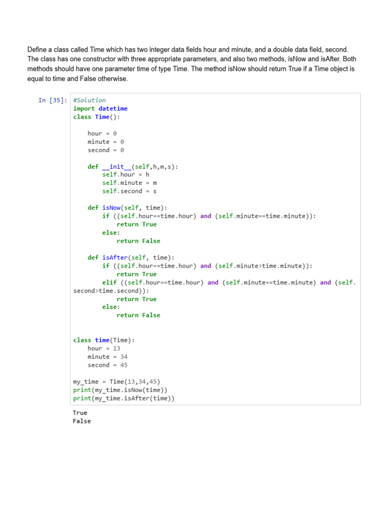 Python Time Class Guide | PDF
