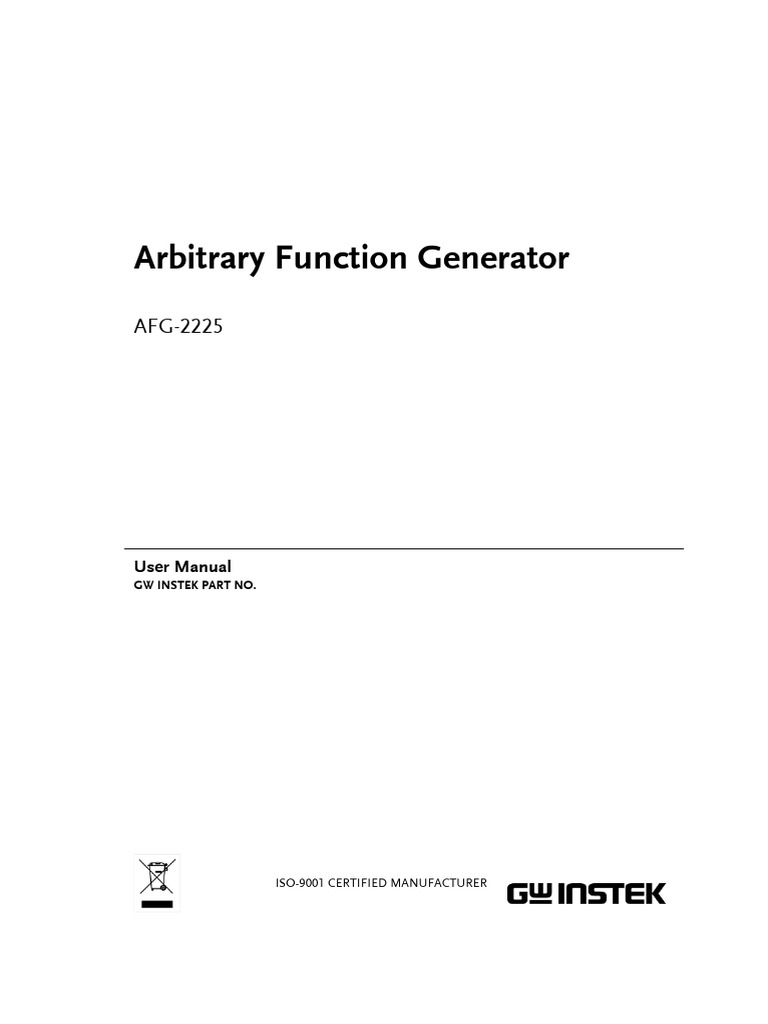 AFG-2225 User Manual en RevB 202003 | PDF | Fuse (Electrical) | Modulation