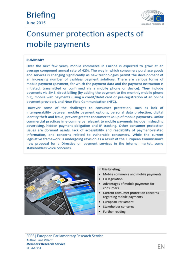(Europe Article) Consumer protection aspects of mobile payment, most ...