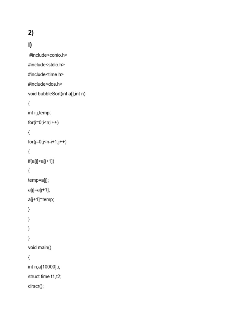 Sorting Algorithms in C: Bubble, Selection, Insertion | PDF | Teaching ...