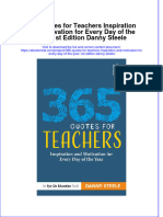 Ebook 365 Quotes For Teachers Inspiration and Motivation For Every Day of The Year 1St Edition Danny Steele Online PDF All Chapter