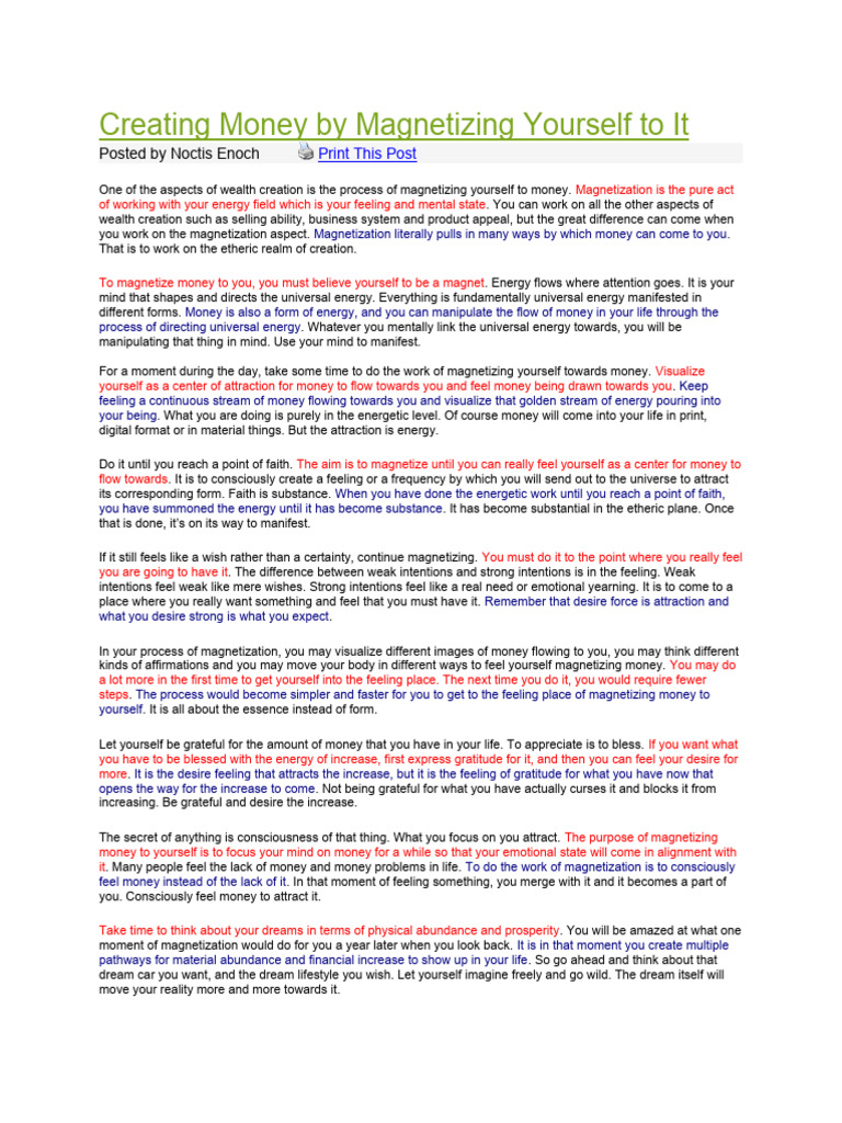 Magnetizing Yourself to Money | PDF | Feeling | Gratitude