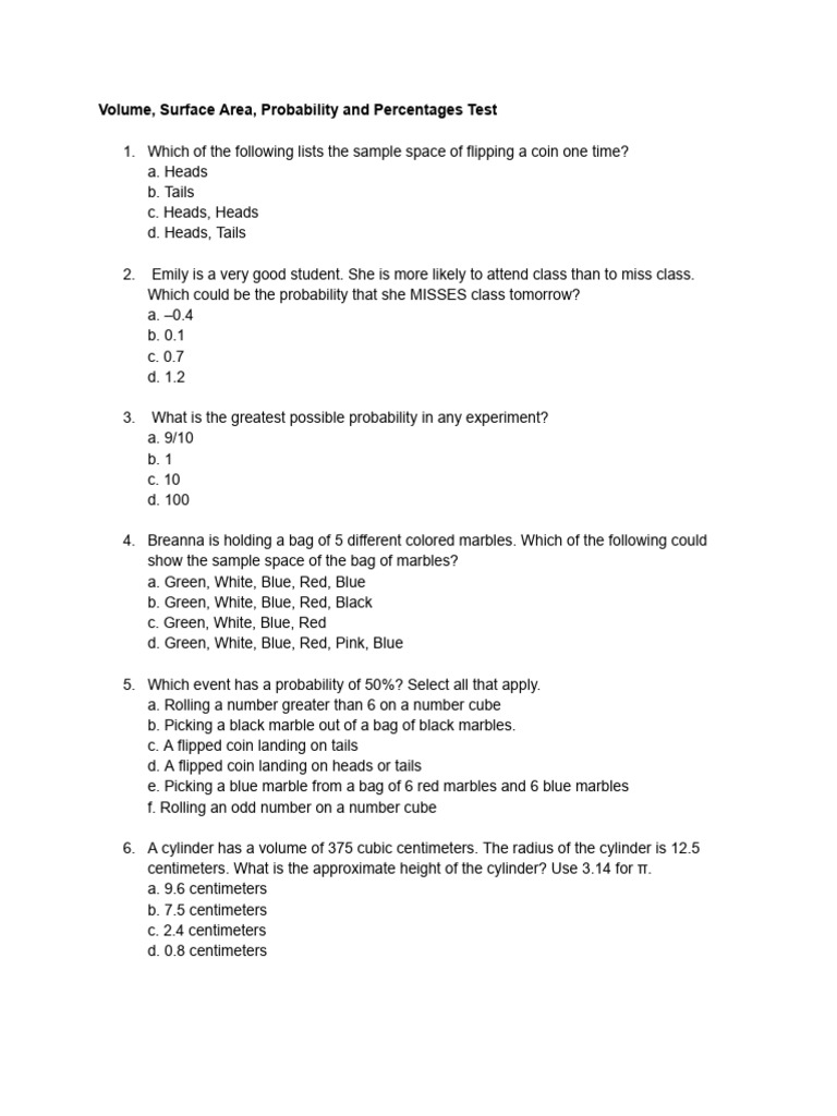 Finding Probability For Percentages
