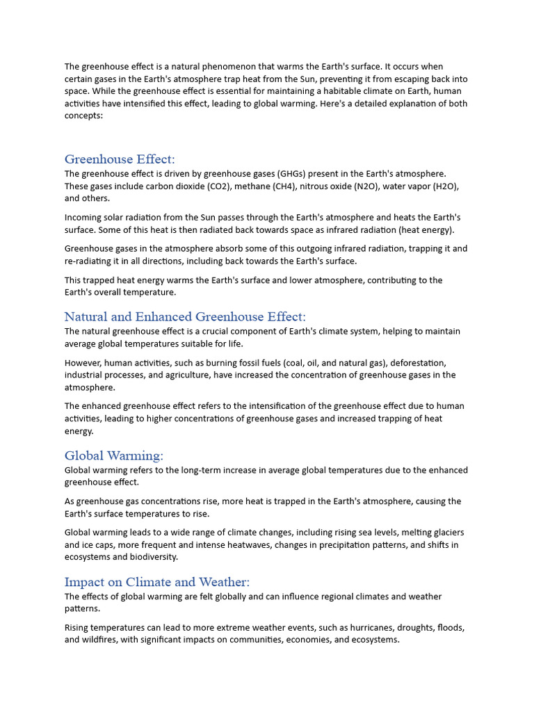 Understanding Greenhouse Effect & Global Warming | PDF | Climate Change ...