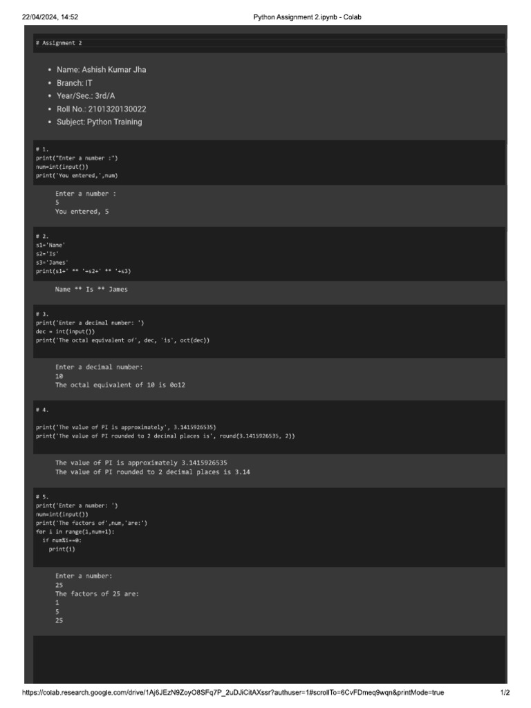 Python Assignment 2 | PDF