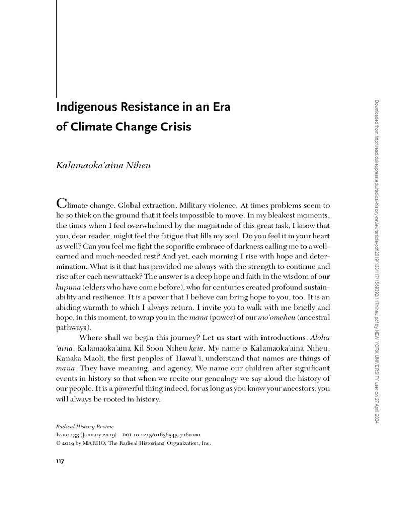 Indigenous Resistance to Climate Change | PDF | Hawaii