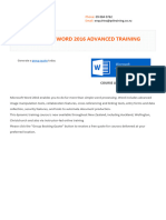 Microsoft Word 2016 Advanced Training Course Outline