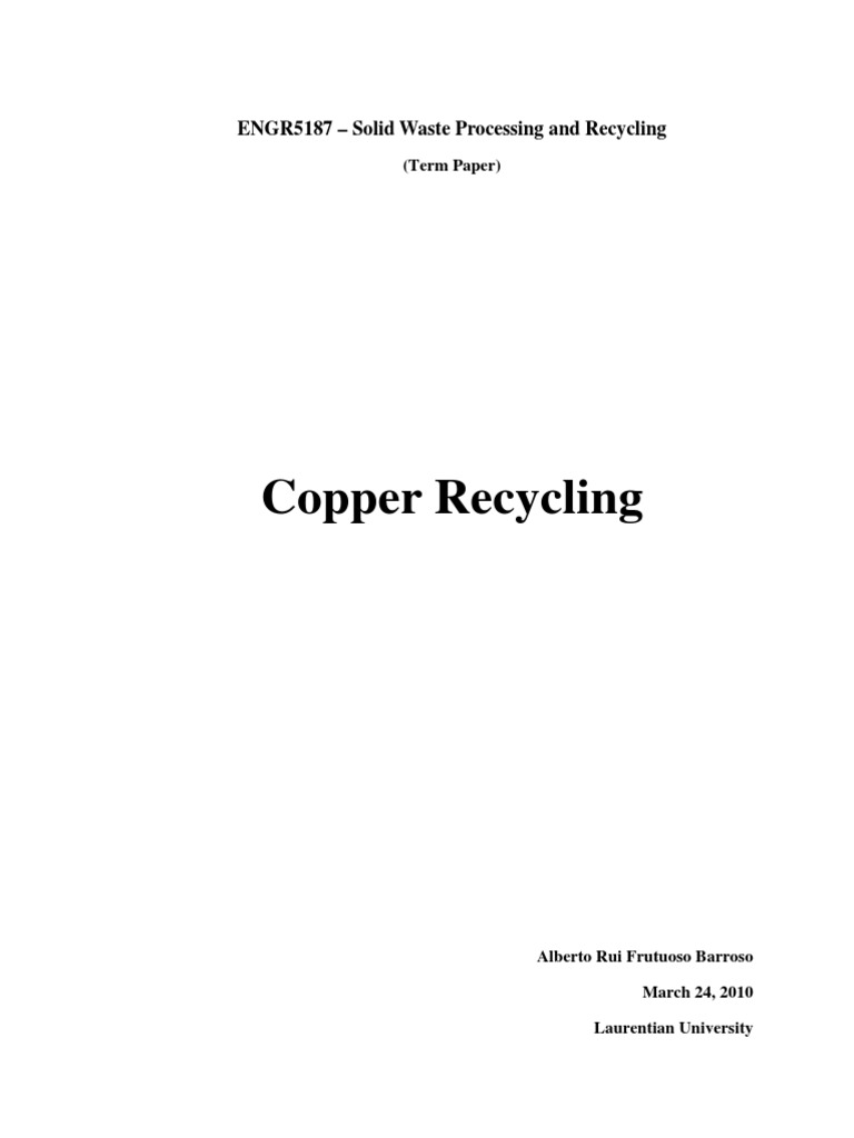 Copper Recycling PDF Smelting Copper