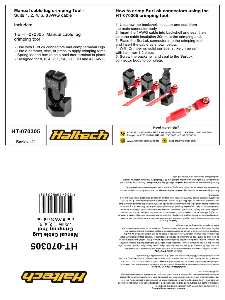 Haltech HT-070305 Crimping Tool Guide | PDF | Electrical Connector
