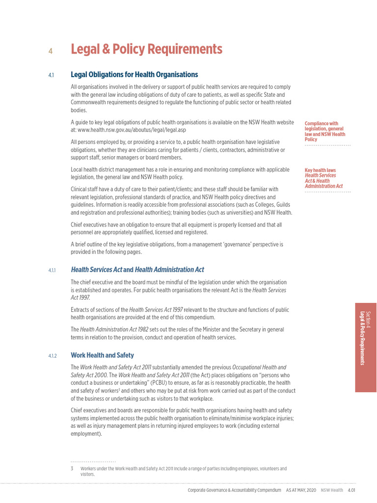 NSW Health Legal & Policy Guide | PDF | Occupational Safety And Health ...
