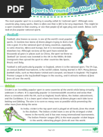 National Sports Around The World Differentiated - Higher Ability