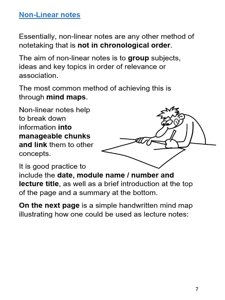 Non-Linear Note-Taking Techniques | PDF
