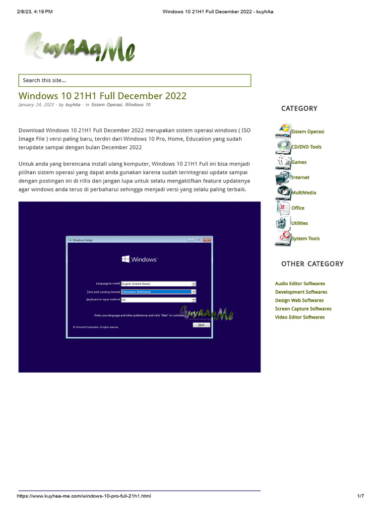 Windows 10 21h1 full december 2022 kuyhaa pdf