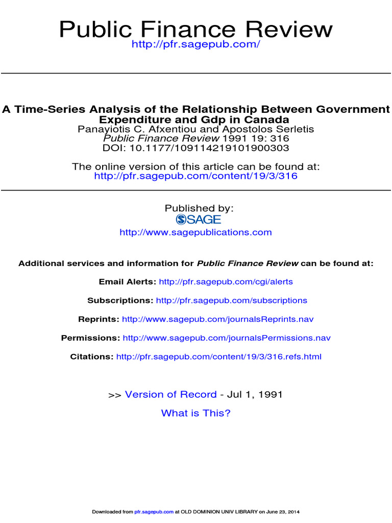 A Time-Series Analysis of The Relationship Between Government ...