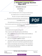 ICSE Class 10 English Language Question Paper 2019