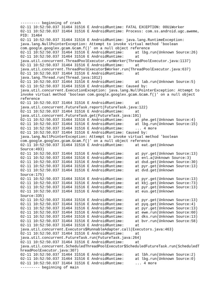Android Runtime NullPointerException Error | PDF | Java (Programming ...