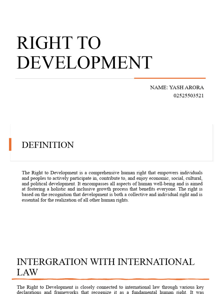 Understanding the Right to Development | PDF | Human Rights ...