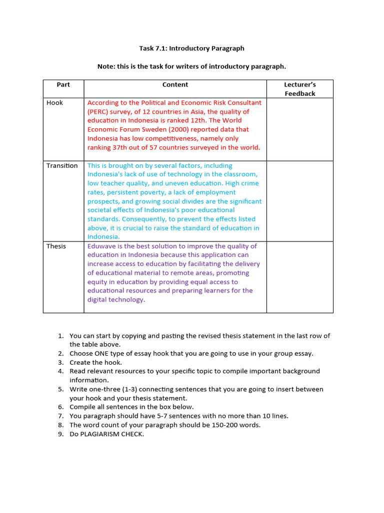 SI-47-10 - Group 1 - Task 11 - Introductory Paragraph | PDF | Human ...