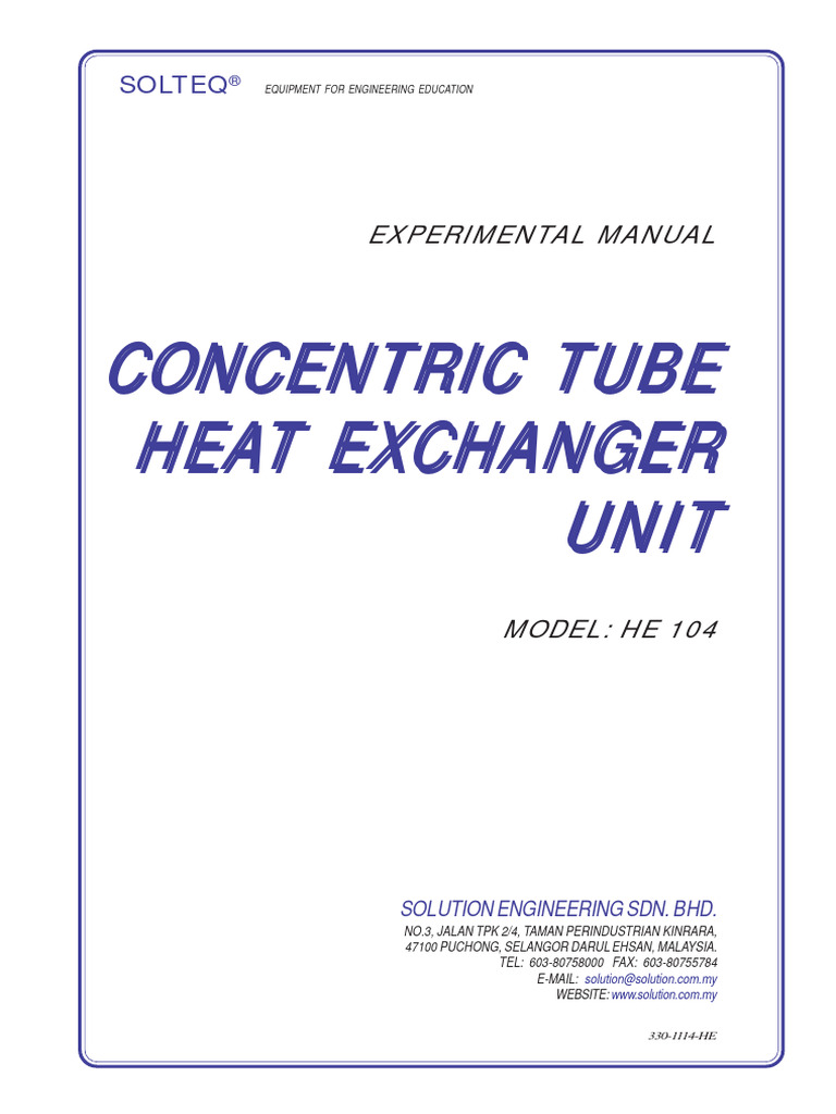 Complete Manual Che247 | PDF | Water Heating | Heat Exchanger