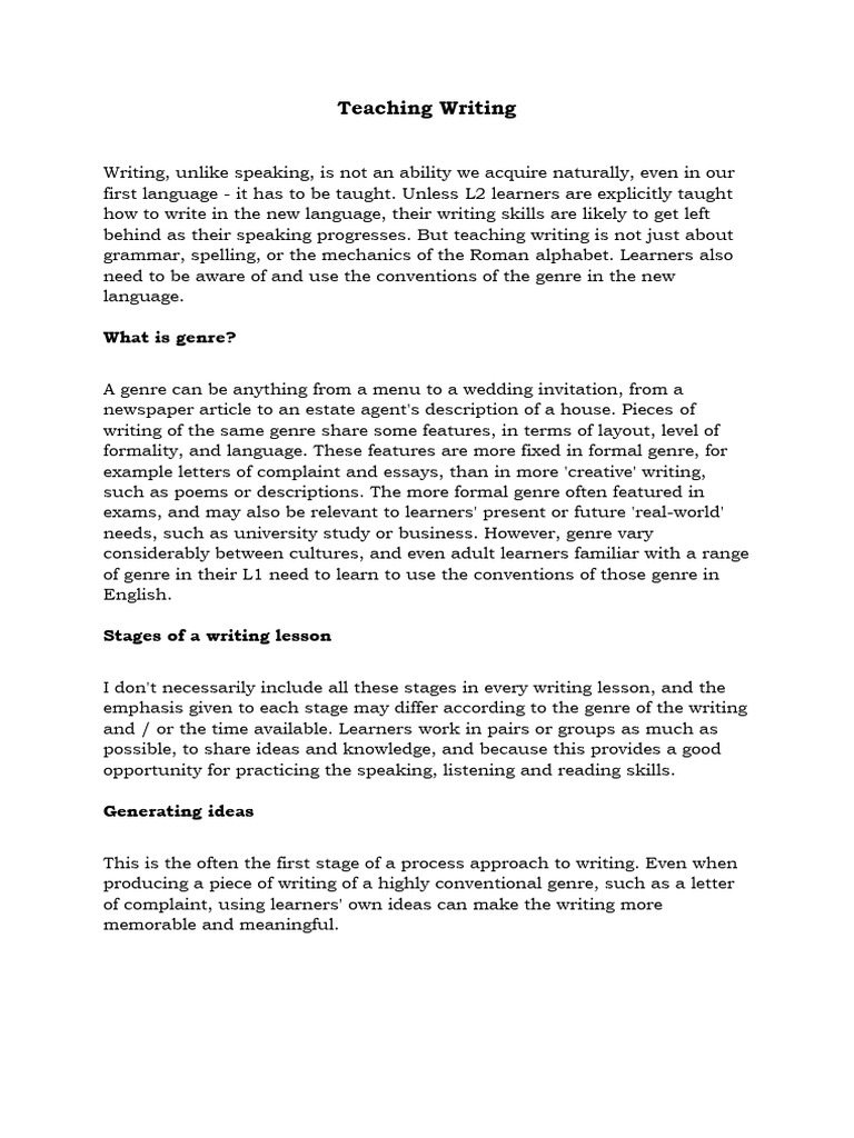 Effective Strategies for Teaching Writing | PDF | Narration | Learning