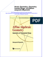 Affine Algebraic Geometry Geometry of Polynomial Rings 1St Edition Masayoshi Miyanishi Online Ebook Texxtbook Full Chapter PDF