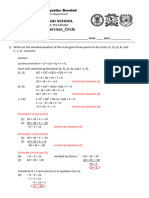 Pre Calculus - Circle Worksheet With Answers