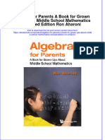Ebook Algebra For Parents A Book For Grown Ups About Middle School Mathematics Revised Edition Ron Aharoni Online PDF All Chapter