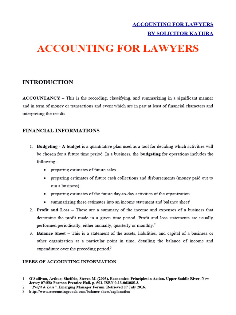 Essential Accounting for Lawyers Guide | PDF | Debits And Credits | Money