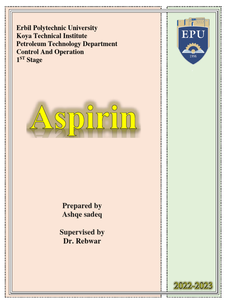 ASPRIN | PDF | Aspirin | Nonsteroidal Anti Inflammatory Drug