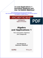 Ebook Algebra and Applications 1 Non Associative Algebras and Categories 1St Edition Makhlouf Online PDF All Chapter