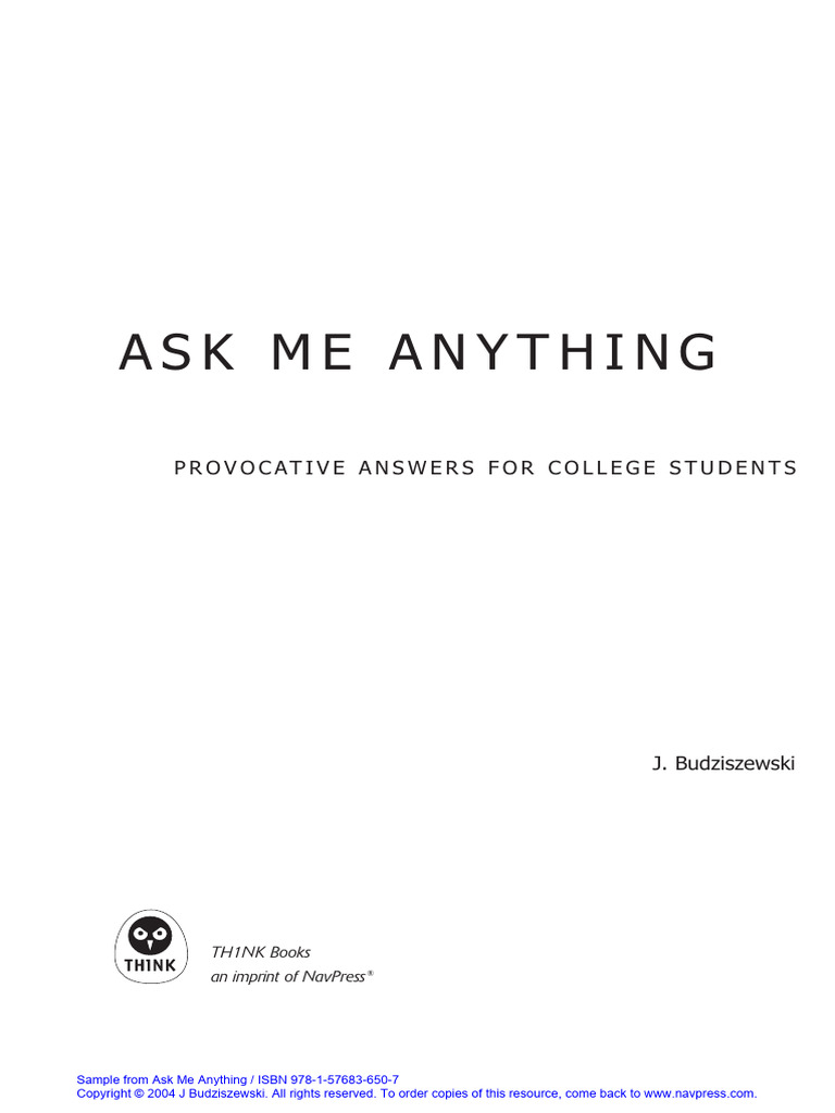 Ask Me Anything: Provocative Answers For College Students | PDF | All ...