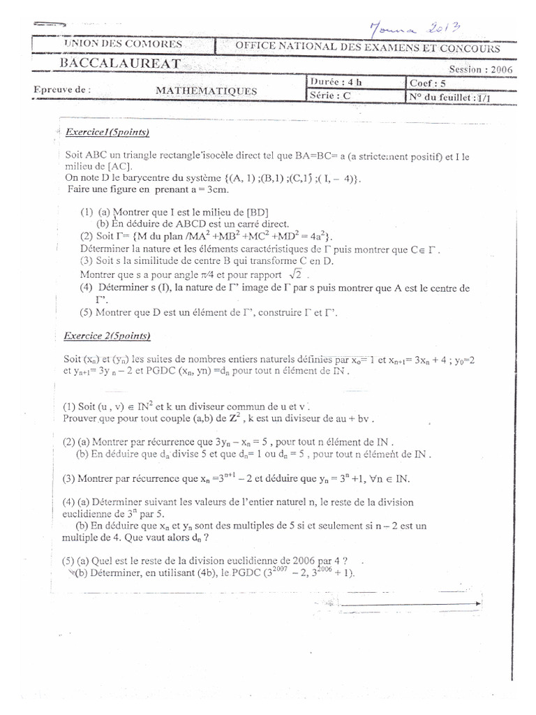 Bac 2006 C | PDF