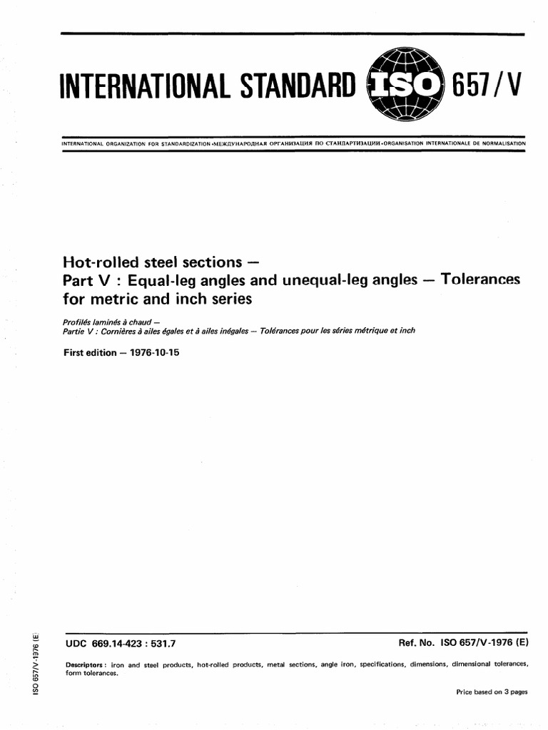 Hot-Rolled Steel Angles Tolerances Guide | PDF | Engineering Tolerance ...