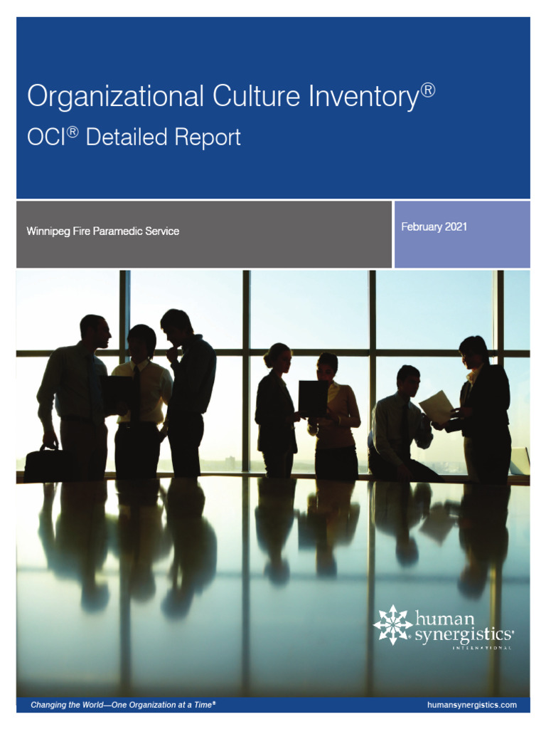 WFPS-OCI Detailed Report | PDF | Organizational Culture | Job Satisfaction