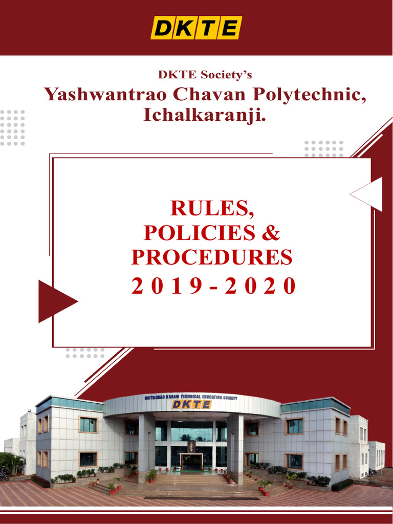 DKTE Polytechnic Rules & Policies 2019-20 | PDF | Workweek And Weekend ...