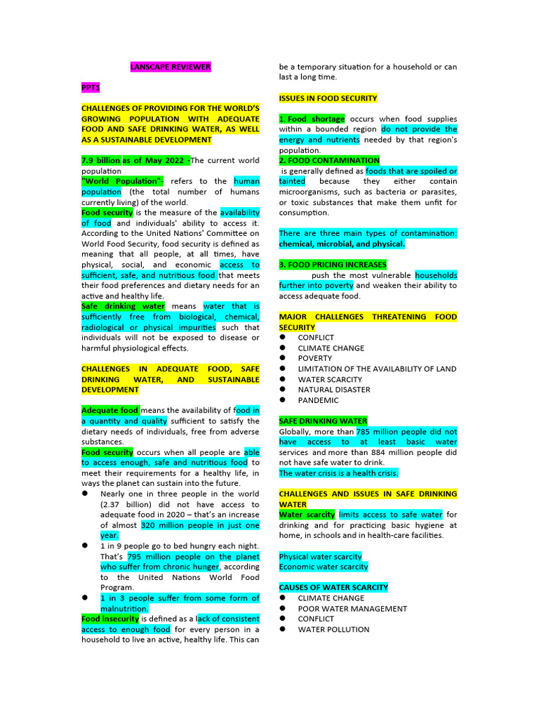 Lanscape Reviewer Pdf Human Migration Sustainability
