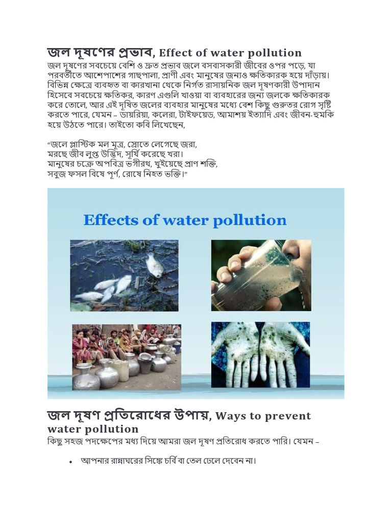 Effect of Water Pollution | PDF
