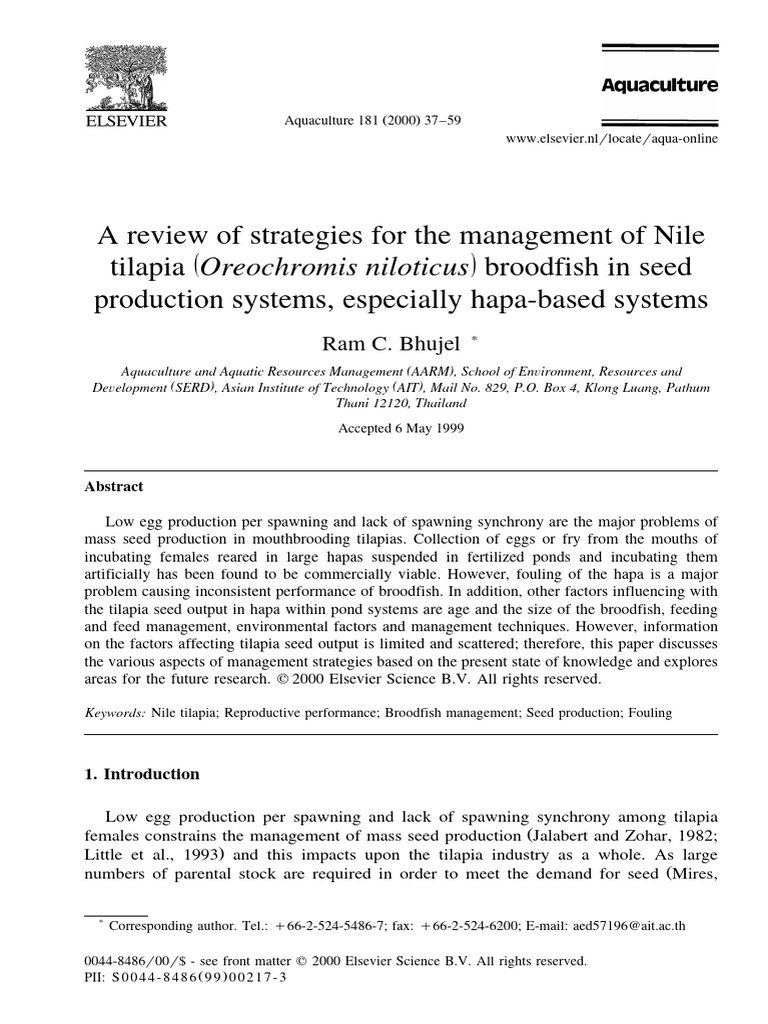 A Review of Strategies For The Managemen | PDF | Spawn (Biology ...