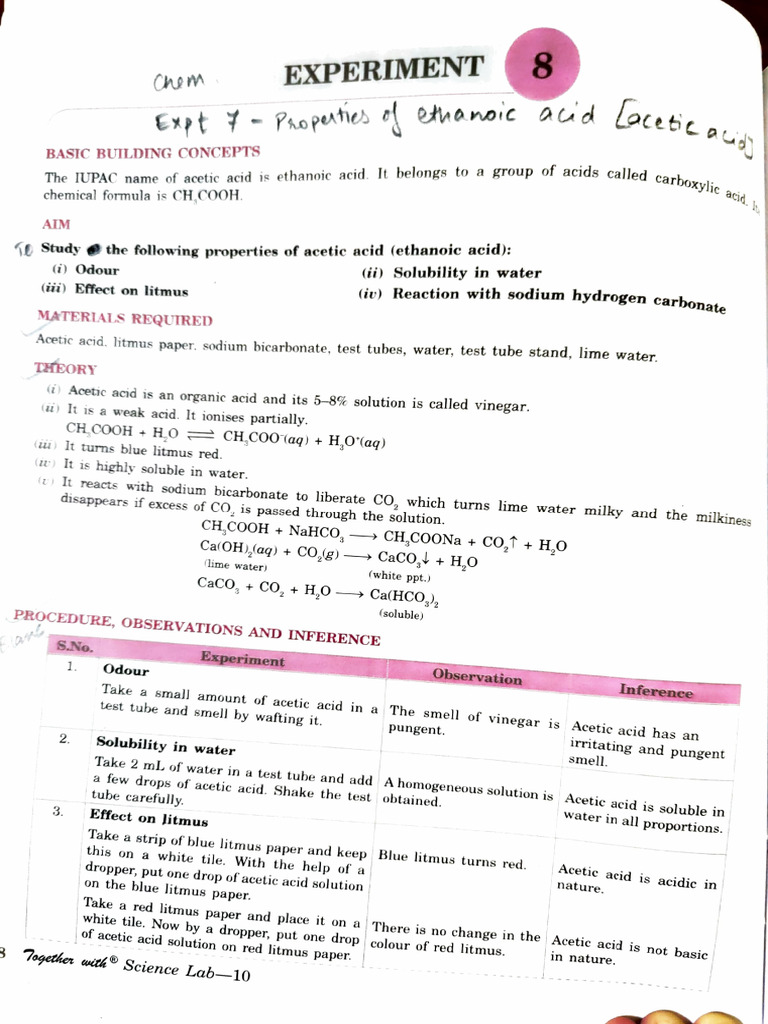 Chem 7 8 Pdf Acid Acetic Acid