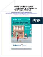 Ebook Arithmetical Geometrical and Combinatorial Puzzles From Japan 1St Edition Tadao Kitazawa Online PDF All Chapter