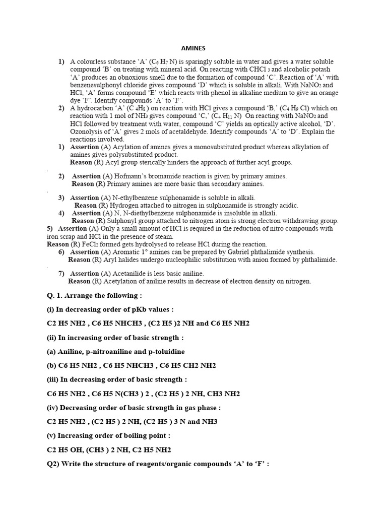 Amines: Identification and Reactions | PDF | Amine | Molecules