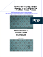 Ebook Andrei Tarkovsky S Sounding Cinema Music and Meaning From Solaris To The Sacrifice 1St Edition Tobias Pontara Online PDF All Chapter