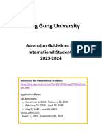 2023-2024 Admission Guidelines For International Students, Chang Gung University